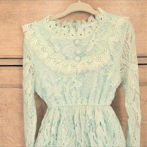 Trish Scully Child Blue Lace Dress - fits like a 5